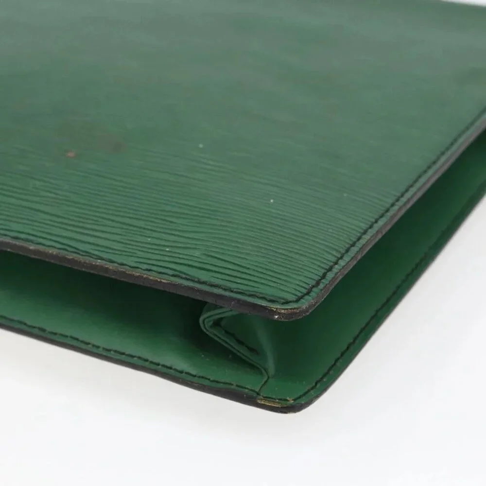 LOUIS VUITTON Epi Porte Documents Bandouliere Briefcase Green M54464 Auth BA6530
